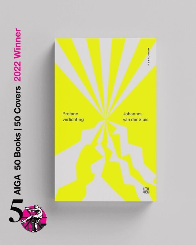 Excited and honoured to share that our cover design for PROFANE VERLICHTING by Johannes van der Sluis is selected as one of the 2022 50 Books | 50 Covers winners by @AIGADesign

The book is going to be part of the collection of the Columbia University’s Rare Book and Manuscript Library in New York.

Special thanks to publisher @lebowskipublishers for being so brave to make this happen.

And thanks to this year’s jury:
@giampietrorob @renatagraw @andrewblauvelt @rat93

More on our website!

#AIGA5050 #AIGAarchives #winner #judgeabookbyitscover #graphicdesign #typography #bookstagram